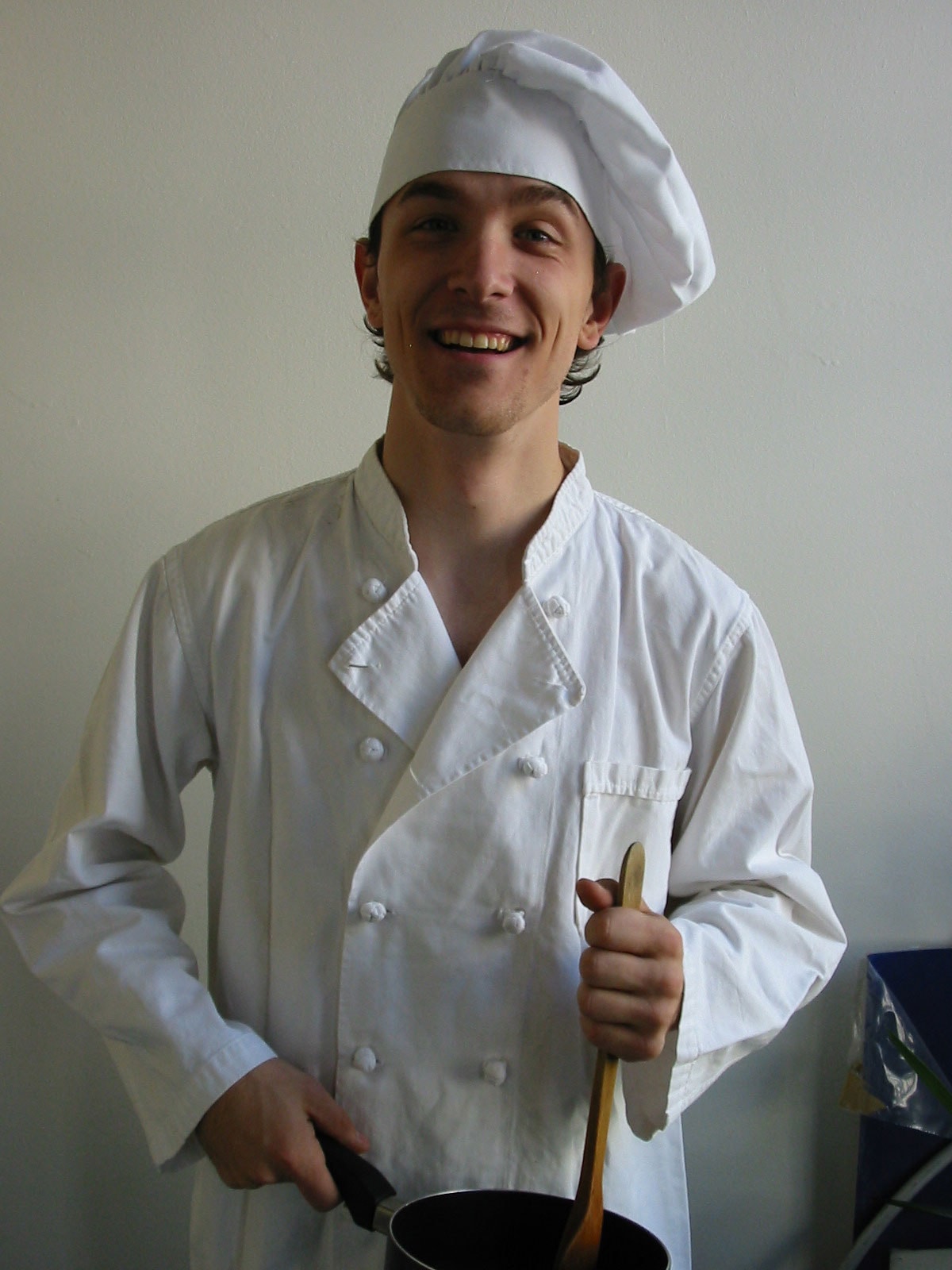 Chef uniform white coat and hat