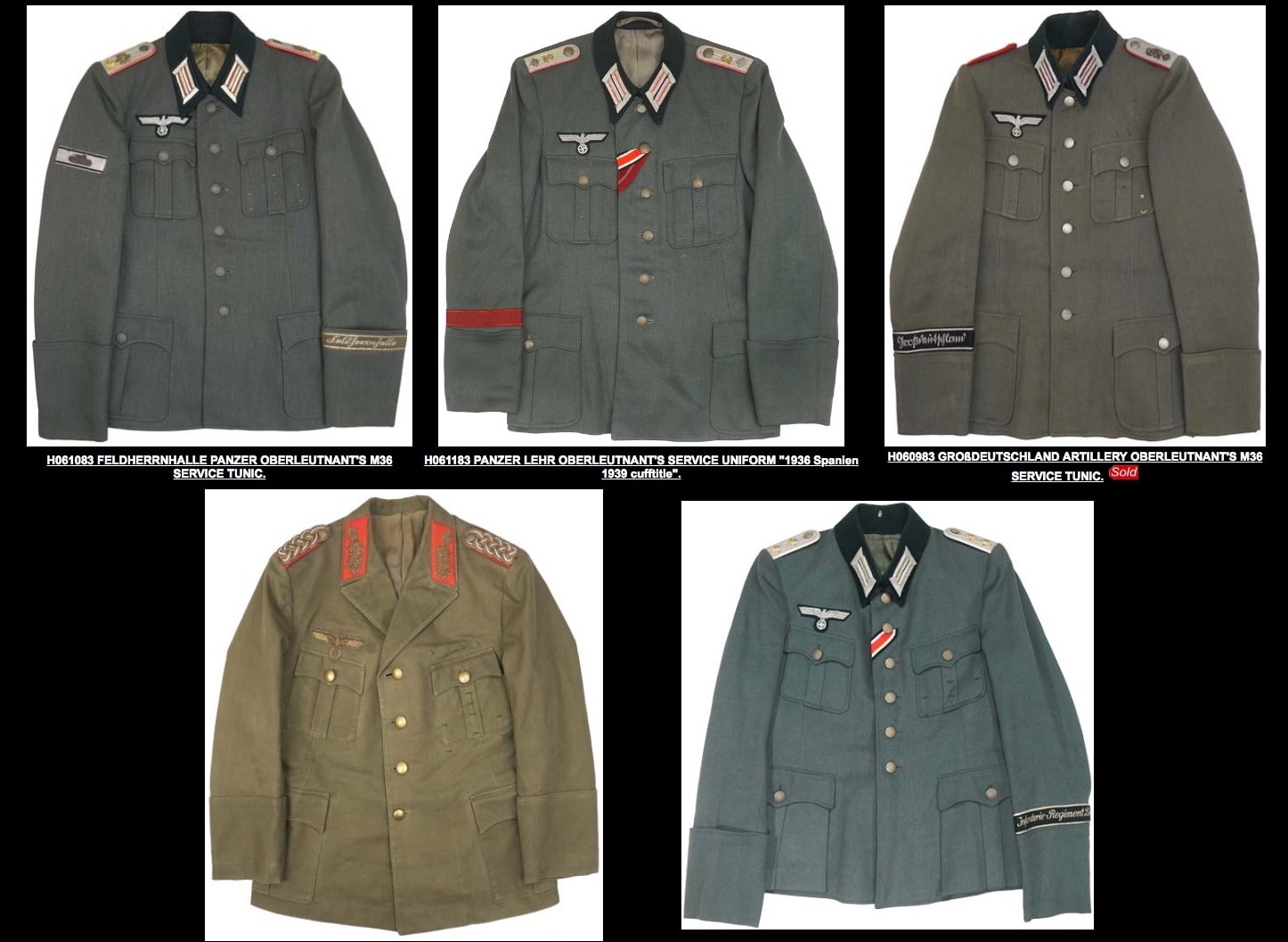 WWII German service tunics variety