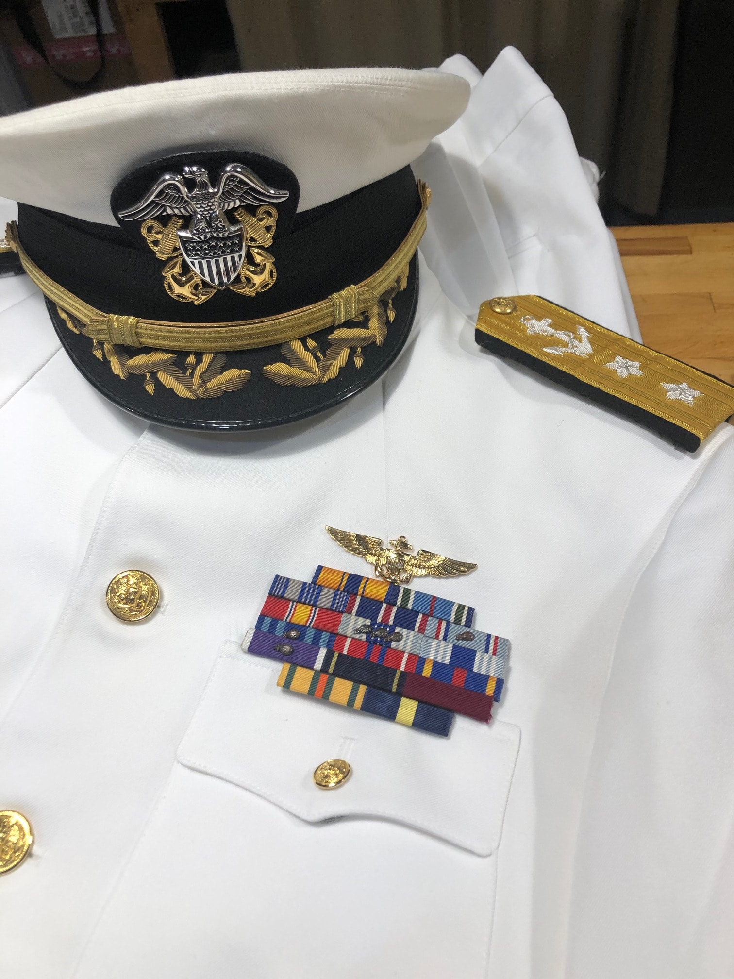 US Navy White Choker Dress Uniform